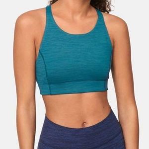 NWT Outdoor Voices Move Free Teal Crop Top Bra Size Extra Small